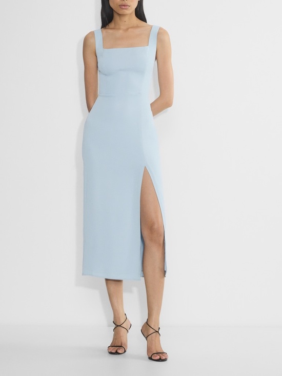 Babaton Dresses & Skirts - Babaton 90s Slit Midi Dress Glimmer Ice Blue NWT Size 6